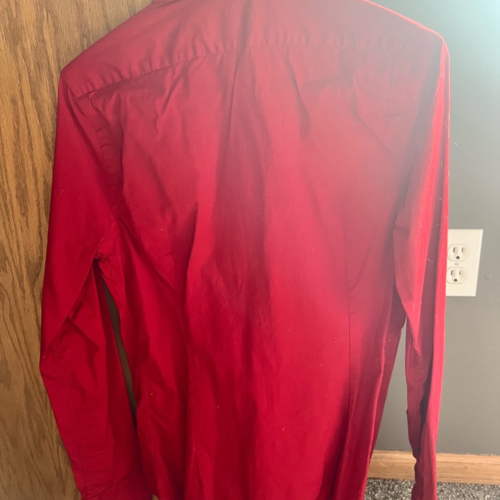 Express Red Casual Button Down Shirt - Picture 3 of 4